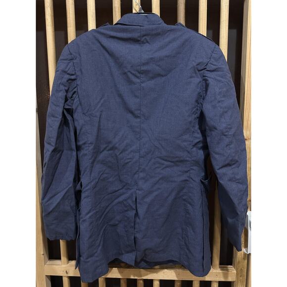 Vintage Military Jacket Mens 39L Button Front Four Pocket Epaulets 90s FLAW - Picture 2 of 8